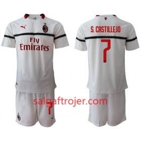 AC Milan Fodboldtrøjer S.Castillejo 7 Børn Udebanesæt 2018/19 Kort ærmer